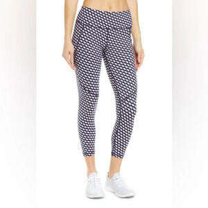 Sweaty Betty Power ⅞ Geometric Leggings in Navy/Lavender Size S